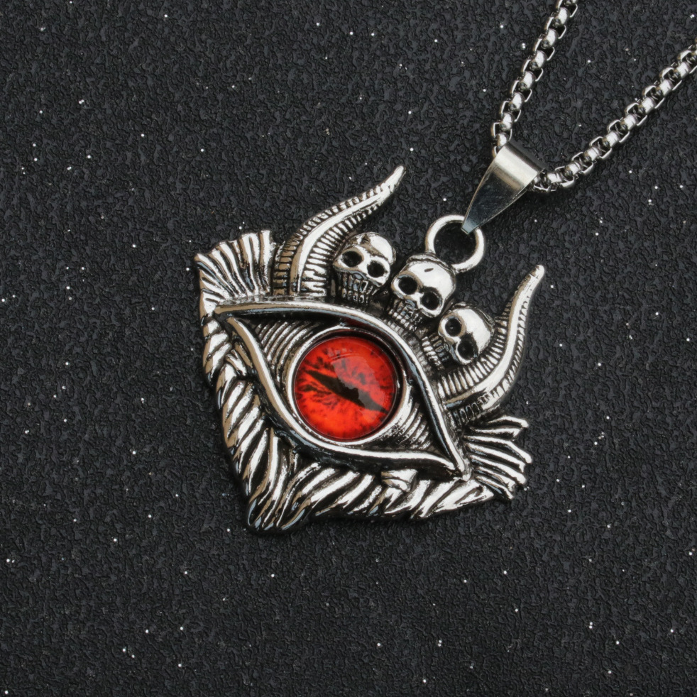 Fashion Devil's Eye Stainless Steel Stoving Varnish Pendant Necklace 1 Piece display picture 4