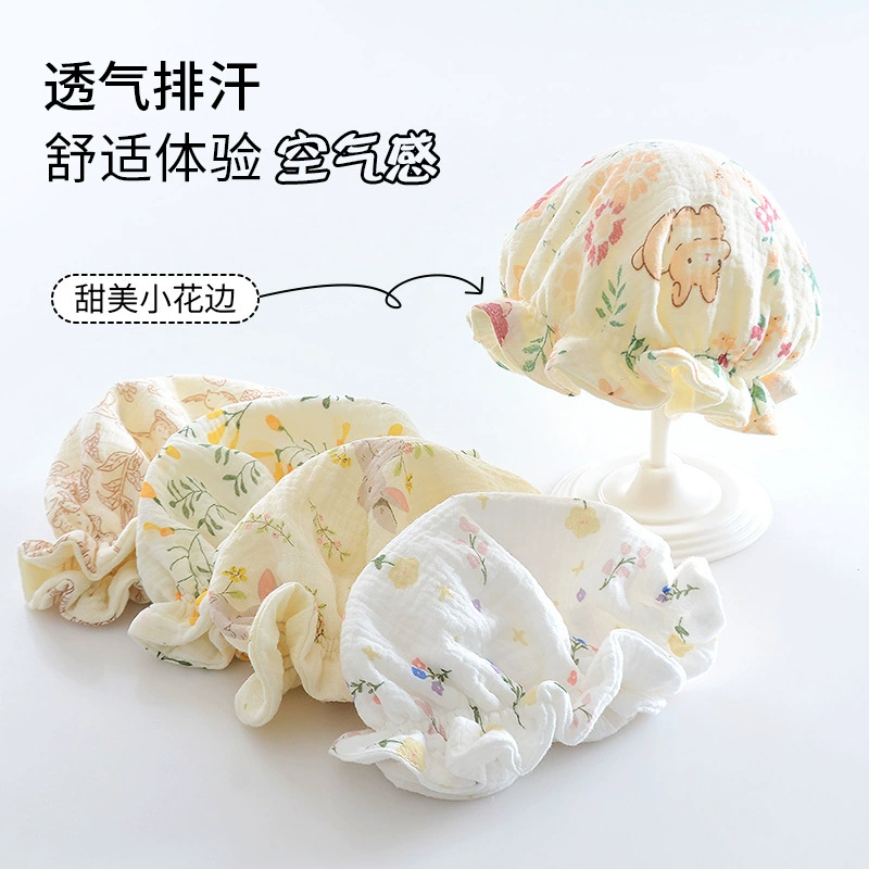 Шапочка для новорожденных, весенне-летняя тонкая дышащая шапочка для малышей 0-3 месяцев, милая шапочка-принцесса, защита от солнца, солнцезащитная шапочка