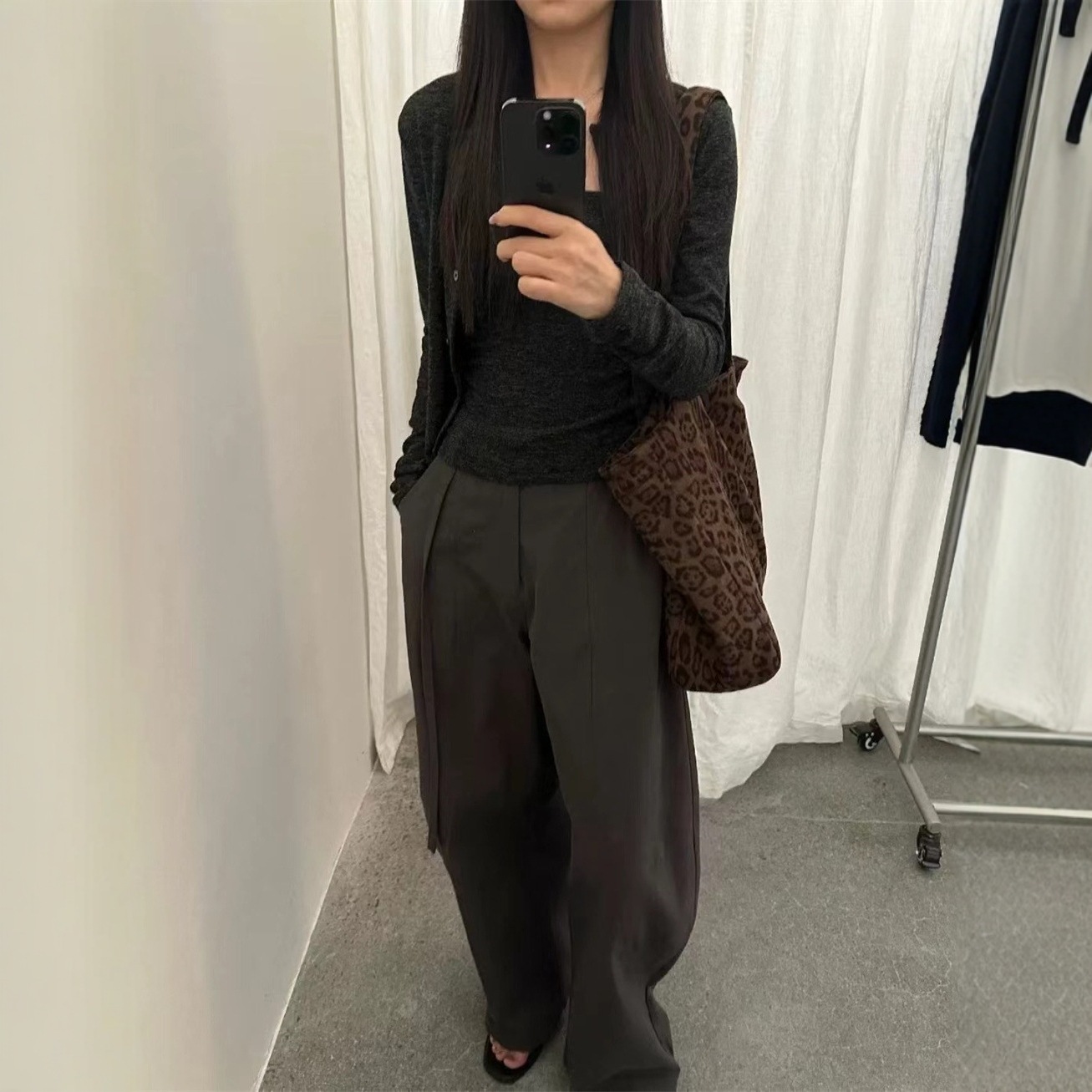 Korean Style High-Texture Suede Leopard Print Tote Bag - Autumn/Winter Thickened Large Capacity Women's Handbag - Thumbnail 4