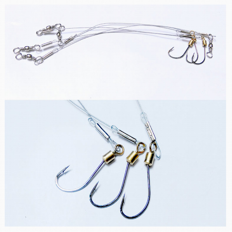 Anti-bobinado anti-mordedura de alambre de acero inoxidable con píldora gancho de pesca línea de pesca suministros al por mayor