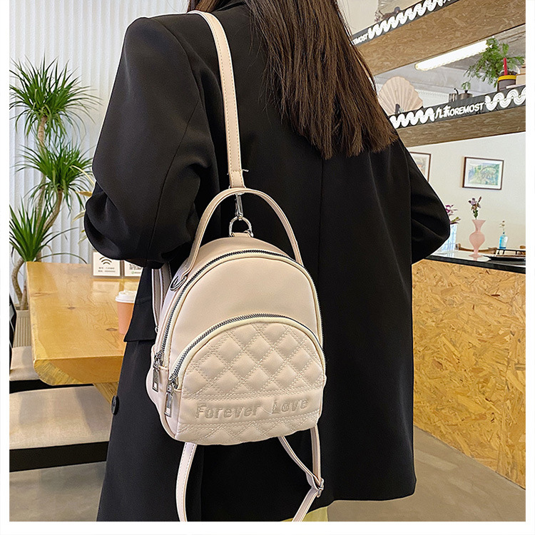 Rhombus Multifunctional Solid Color One-shoulder Portable Backpack Wholesale Nihaojewelry display picture 6