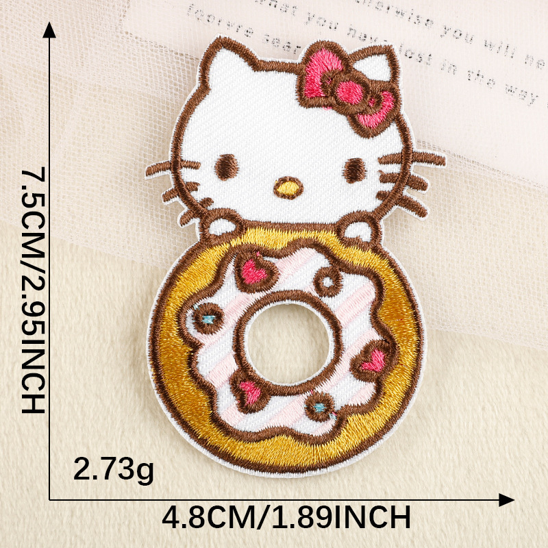 漫画子猫刺繍ステッカーアニメ自己粘着外国貿易パッチステッカー衣類アクセサリー diy アクセサリー工場既製布ステッカー|undefined