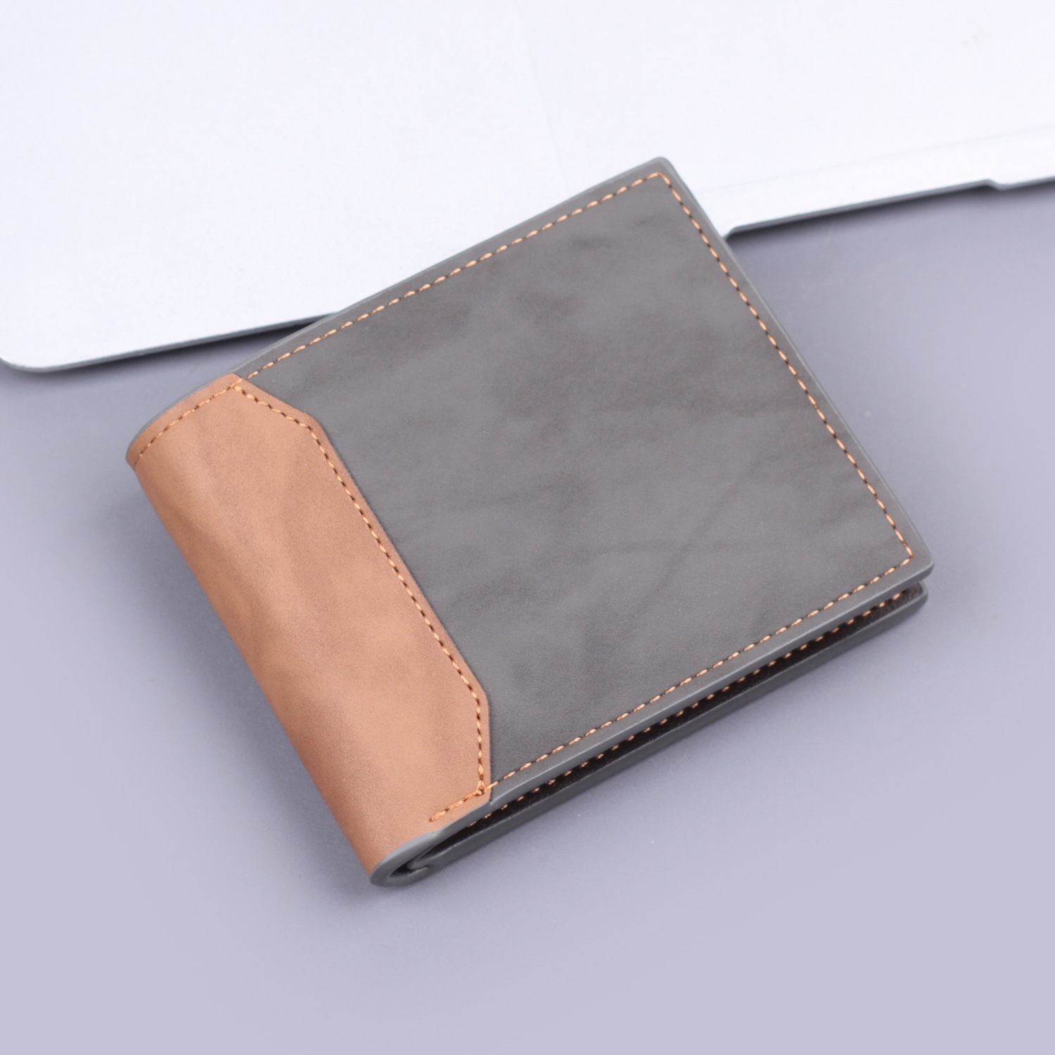 Cartera corta de hombre, cartera de hombre, cartera transfronteriza, cartera de hombre, cartera de cambio de hombre, grabado con láser