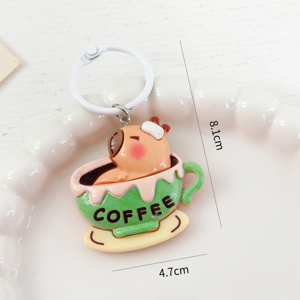 카툰 키링/커피 기니피그 - E