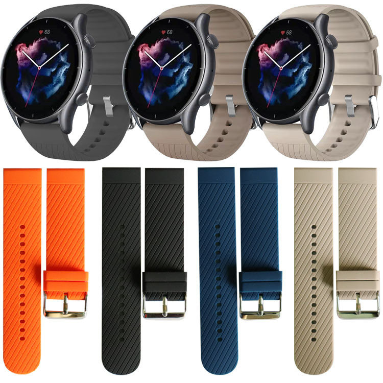 Suitable for Huami Amazfit Gtr 3 Gtr 3Pro Official Same Strap 22mm Universal Silicone Strap