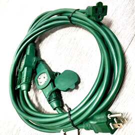 爆款延长线上分支器 SJTW3X16AWG 电源线带美式线上插座带防尘盖