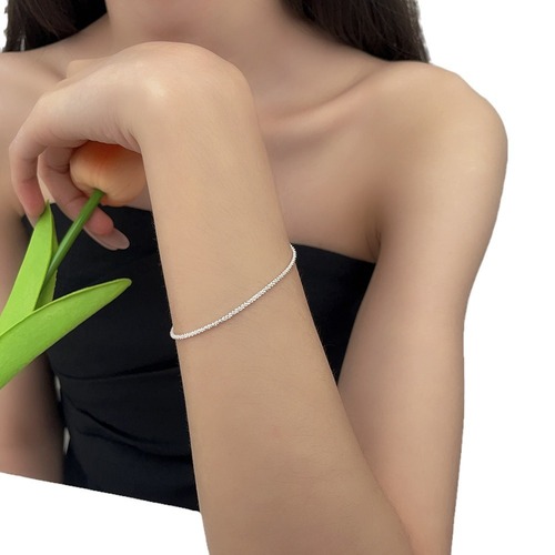 925 Pure Silver Starry Night Caterpillar Flower Chain for Women - Korean Version, Simple Student Forest System Cold Wind, Unique and Personal