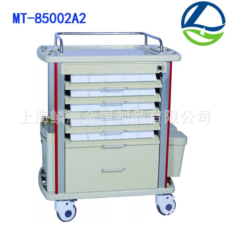 上海鳞翰厂家直销豪华型 ABS双面手推车50人份口服手推小车