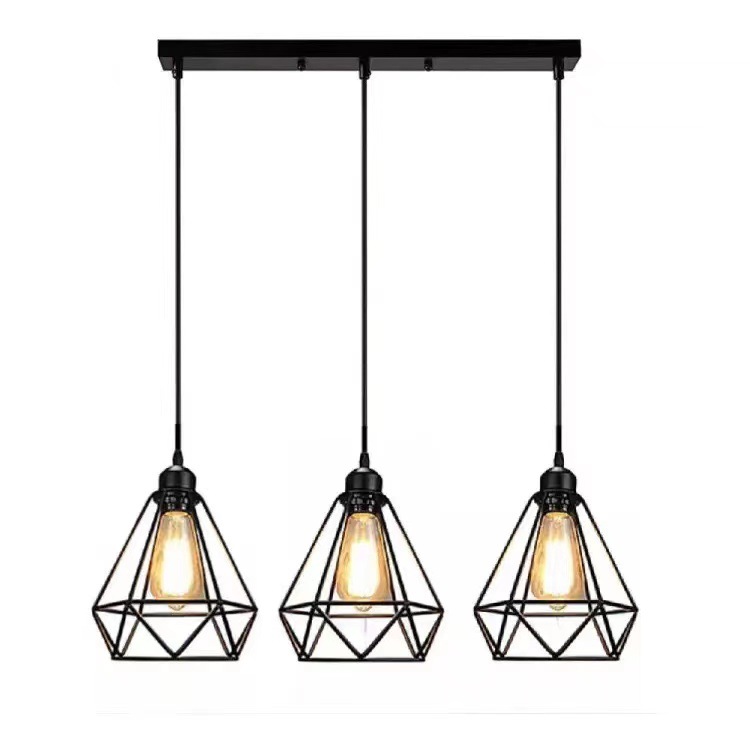 Proveedores transfronterizos al por mayor tres cabezas retro industrial lámparas de restaurante lámparas de pasillo lámparas de candelabros pequeños hoteles residenciales Zhongshan