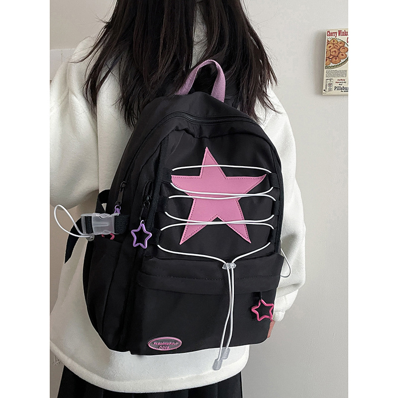 Original Japanese Backpack High-capacity Soft Girl Cute Five-pointed Star Backpack for High-school Students