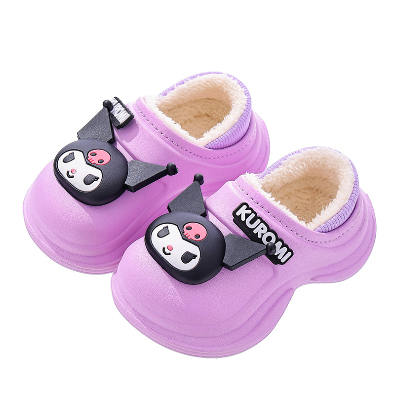 Sanliou bolsas de invierno para niños zapatos de tacones de algodón para niños y niñas caliente y veludo impermeable para el hogar Kullomi zapatillas de algodón para niños