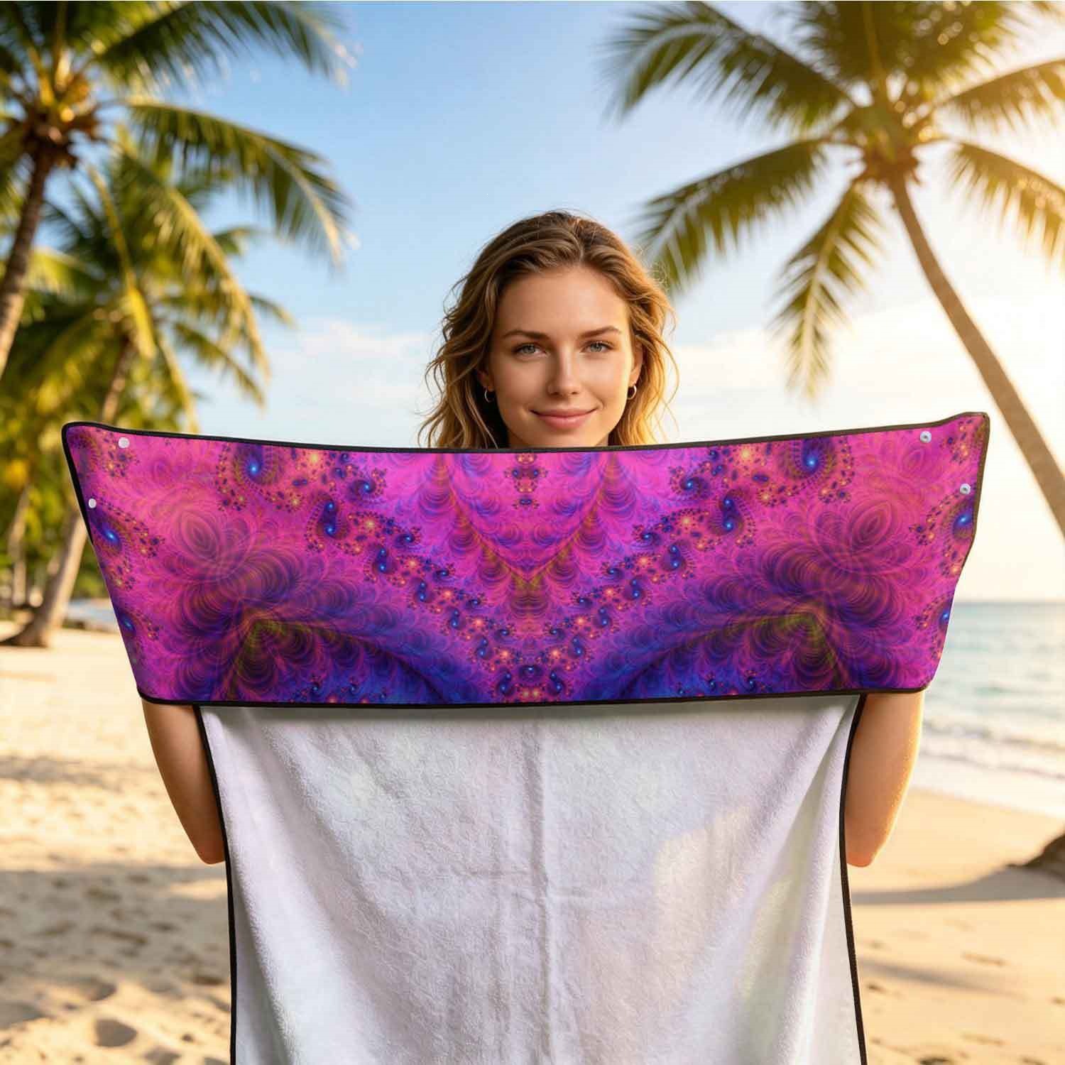 Geometric Bath Towel Car Seat Cover 2-in-1 Microfiber Outdoor Beach Car Dual-Use Universal Seat Cushion