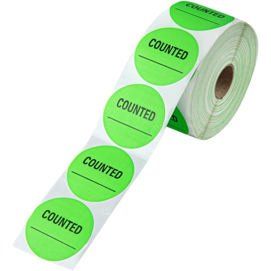 绿色计数库存贴纸2寸环保纸张强粘性仓储标签