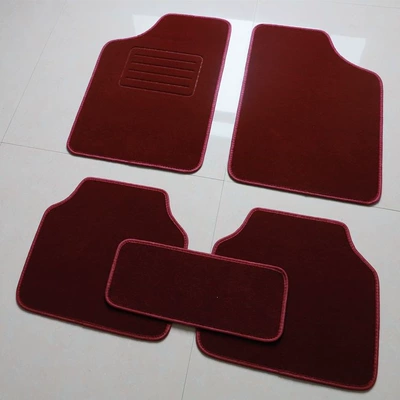 Universal Foot Pad suede waterproof floor mats, velvet fabric - chinese-red-flocking-universal-five-piece-set