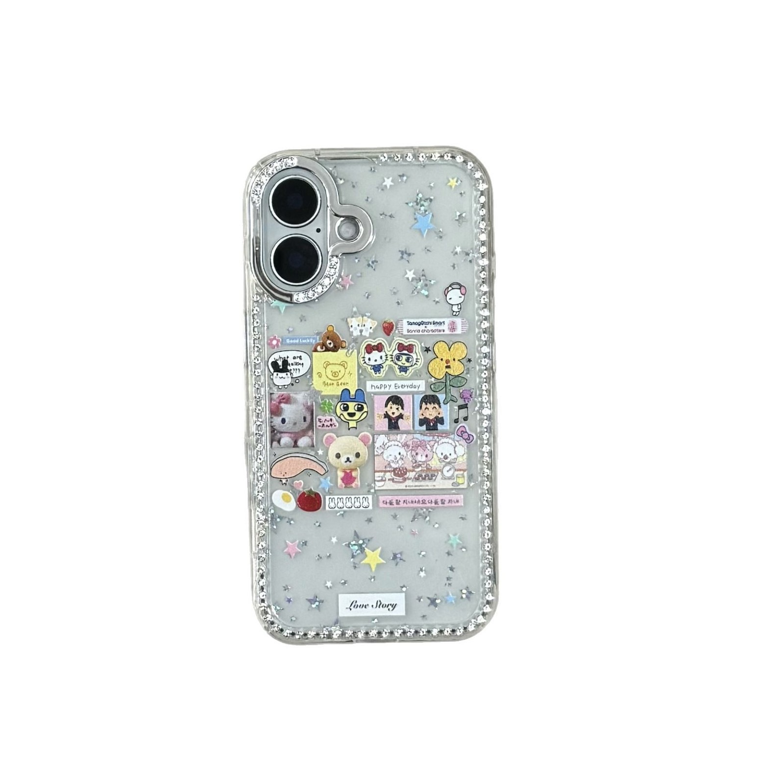Interesante colección de dibujos animados lindo para iphone16ProMax Flash Diamond 14 Apple 15 funda para teléfono móvil 13 femenino 15PM