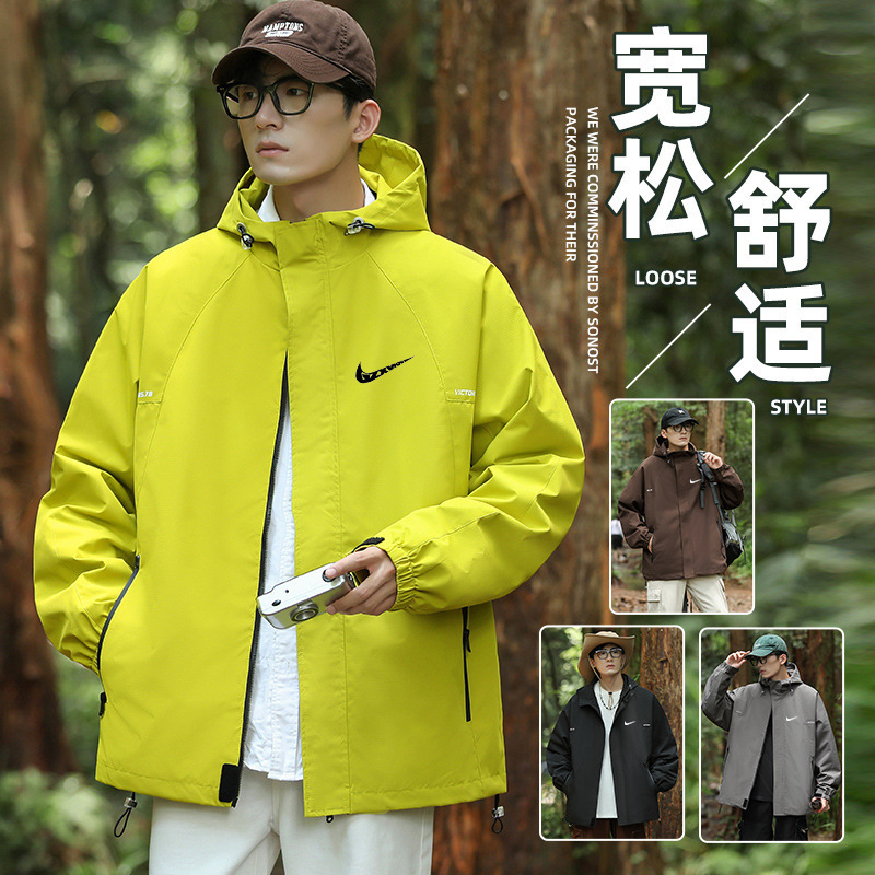 Crock Jacket Men's Spring and Autumn 2024 New Hooded Jacket Youth Outdoor Sports Loose Jacket for Men