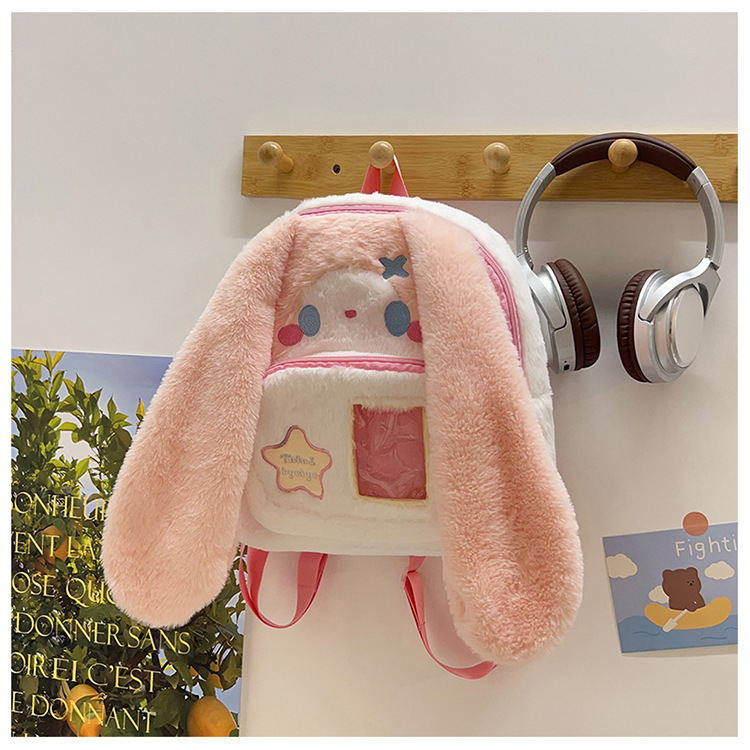717g Weight Zipper Closure Type Double Shoulder Straps Strap Type Functional Backpack Bags Type Casual, Holiday Occasion Plush Material Women's Backpack Backpack Animal, Cartoon Pattern Spring, Autumn&Winter Season Women's Gender Cute Style Square Shape Animal Cartoon Casual Holiday Women's Backpack Functional Backpack 35