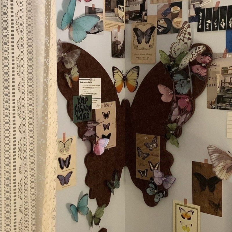 Ensemble de papillons français en feutrine - Décoration murale sans perçage pour chambre, entrée et salon_voghion.com