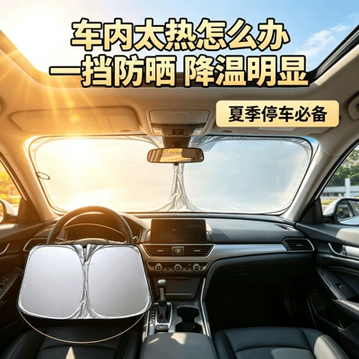 2026 New Model Car Sunshade Cover for Front Windshield, Sun Protection and Heat Insulation Sunshade Curtain, Special Car Sunshade Umbrella