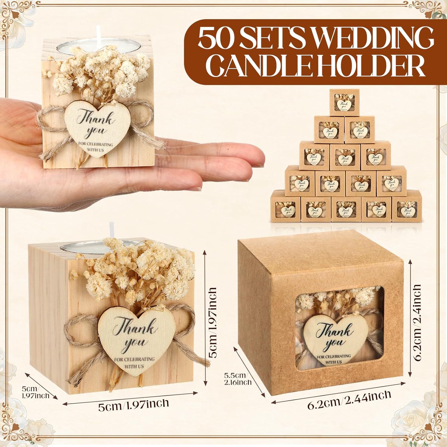 Wedding, Party Occasion Romantic Simple Style Solid Color Wood Wax Candlestick Candelabra