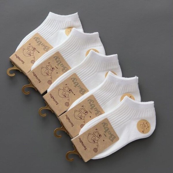 Children's cotton summer thin breathable socks for students