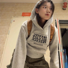 美式复古套头字母卫衣女春秋宽松气质独特百搭休闲外套潮