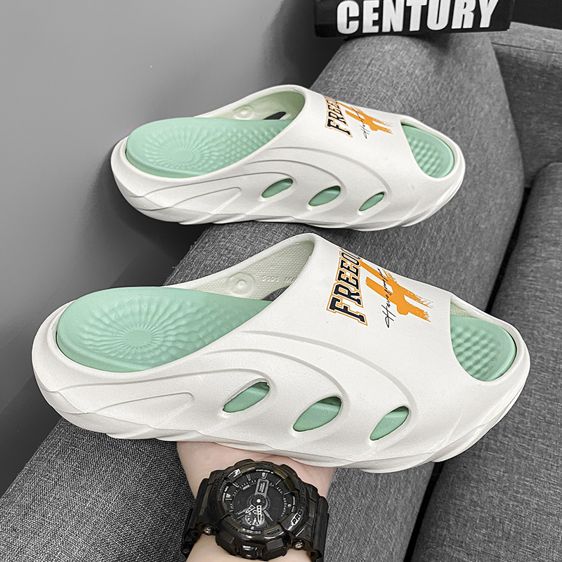 Sandalias para hombres, sensación de mierda, verano 2025, nueva moda antideslizante, zapatillas casuales, zapatos de playa de moda para hombres image 7