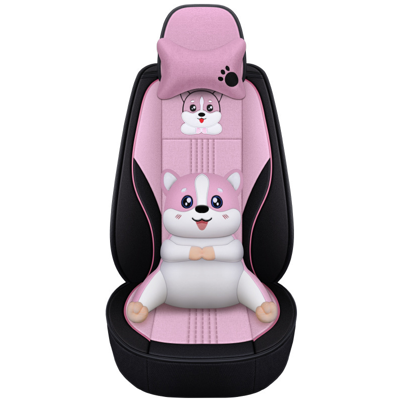 Modelə uyğun (Original) oturacaq örtükləri, Katong Custom Linen - bls-sakura-pink-single-seat-cartoon-1