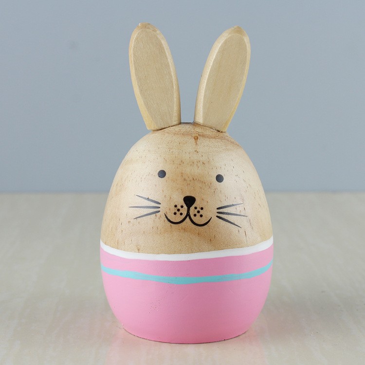 Artesanías de madera hechas a mano parejas decoraciones para padres e hijos lugares escénicos regalos de viento pastoral conejo