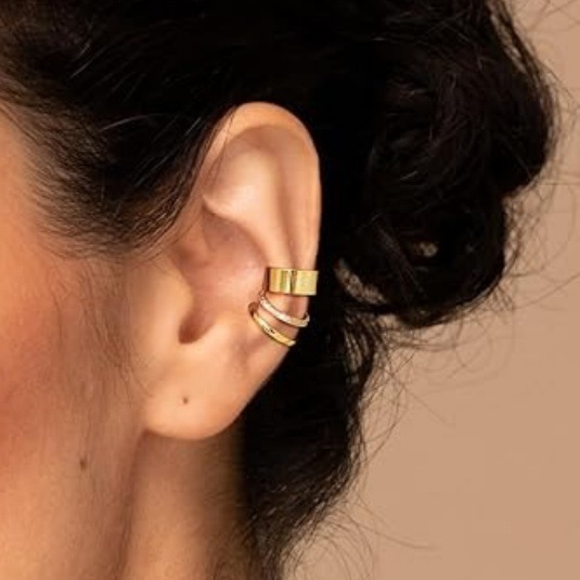 Clip para la oreja sin perforar de 9 piezas de venta caliente de Amazon Clip para la oreja sin perforar tipo aro redondo plateado Clip para la oreja ajustable