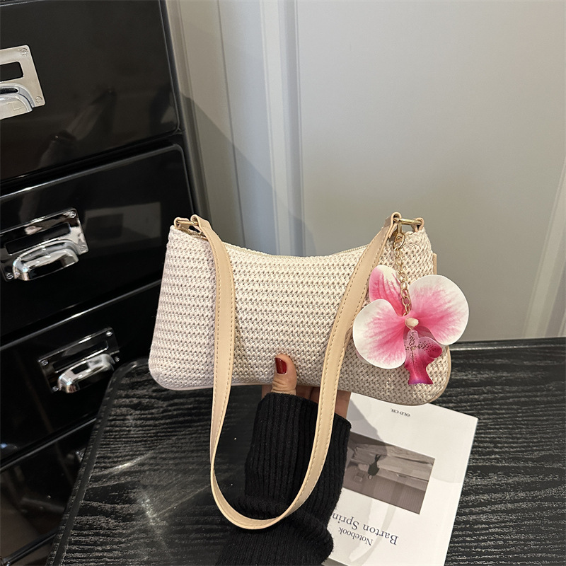 Bolsa de hombro de paja de mujer 2026 bolsas de verano de alta calidad bolsas de vacaciones bolsas de hombro de brazo bolsas de mujer