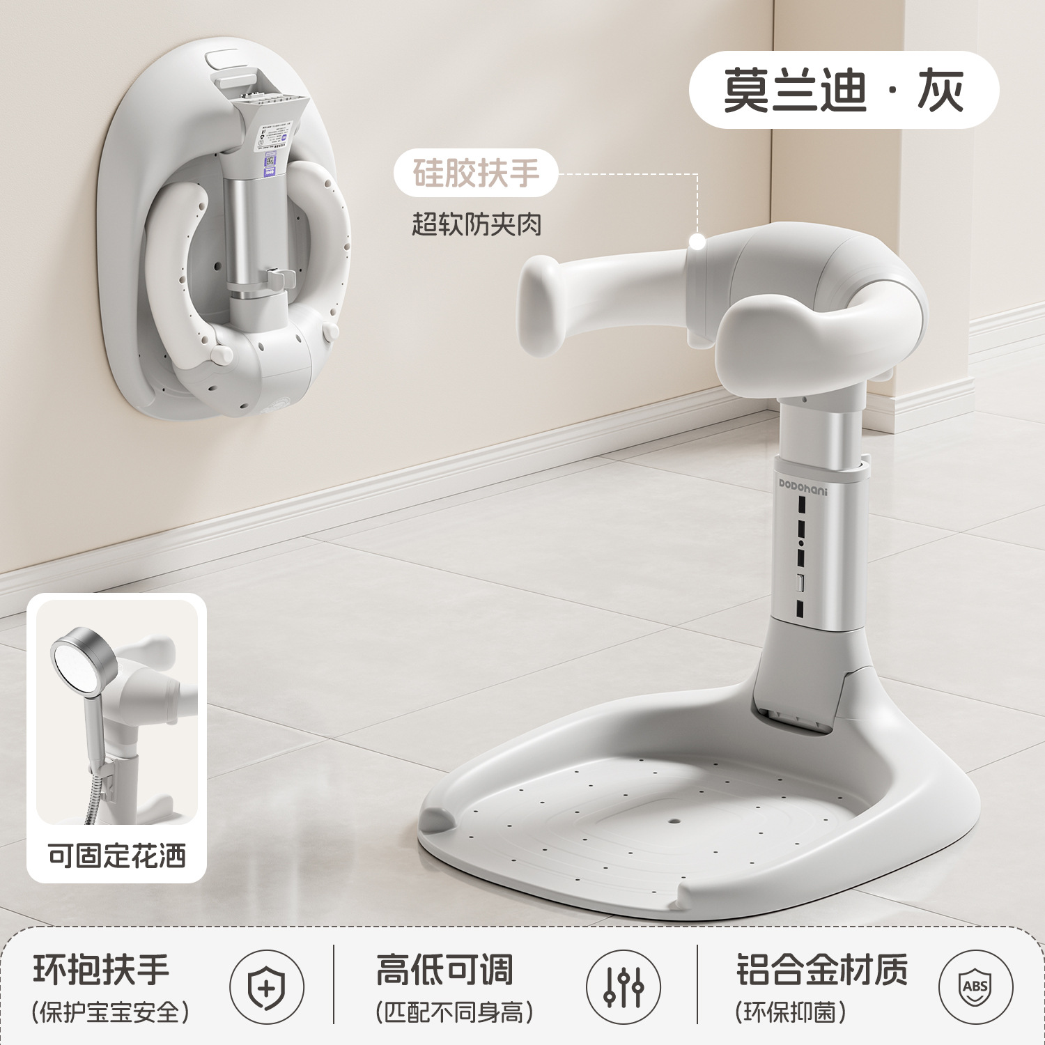 업그레이드된 알루미늄 합금 [설치 없이 몇 초 만에 접힘] 고급 회색