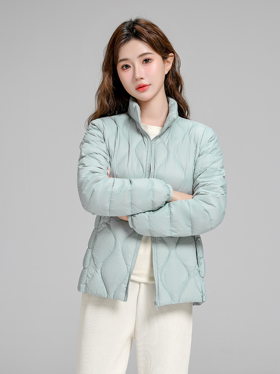 Light and thin short demi-season keep warm velvet down jacket with…