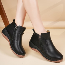 2025年秋季新款韩版厚底坡跟妈妈鞋女单鞋时尚百搭休闲懒人鞋