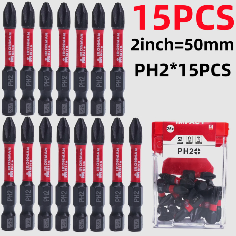 25mm50mm高強度シングルヘッドブラックトルククロス型梅花六角穴付きネジ強力磁気ビット|undefined