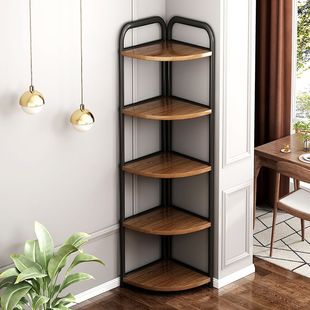 Corner Cabinet Floor-Standing Corner Storage Rack Corner Cabinet Living Room Storage Rack Triangular Multi-Layer Bookshelf Bedroom Wall Corner Cabinet
