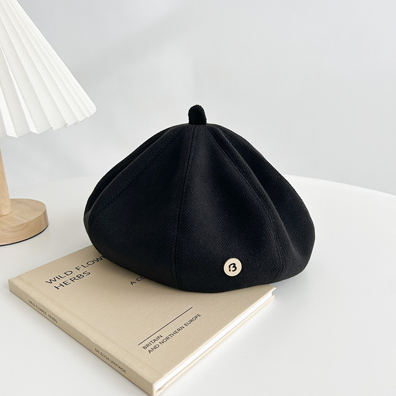 Beret Women's 2023 Spring and Autumn Season Big Headed Waist Bud Instagram Red Face Small Octagonal Painter Hat_voghion.com