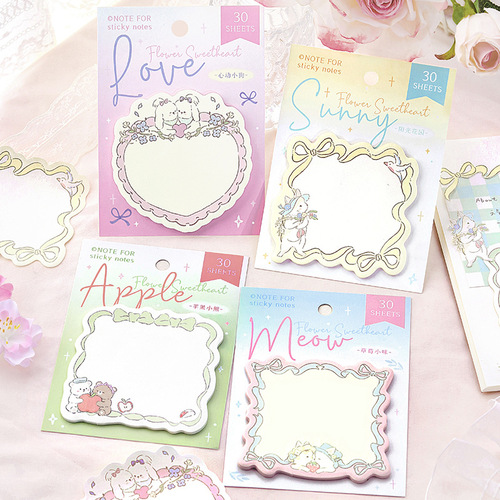 NOTE FOR Sticky Notes - Cute Sweet Heart Series, Japanese Fresh Girl N-Count Student Memo Paper