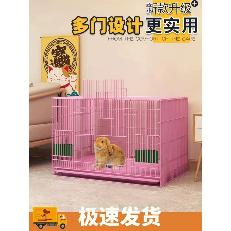 Клетка для кроликов для домашнего содержания кроликов в помещении, большого размера для морских свинок и кроликов, автоматическая очистка отходов с туалетом, клетка-гнездо для кроликов.
