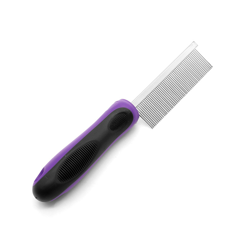 Mascota de belleza peine de doble cara de acero inoxidable peine perro gato peine de eliminación de pelo flotante peine de acero suministros peine de belleza