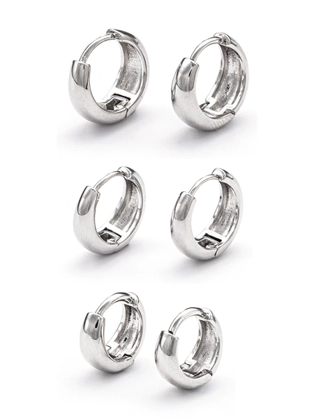 Silver palladium white k three-pair set