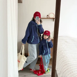 2025女童韩国亲子冬季摇粒绒外套亲子百搭韩版一家四口外套儿童