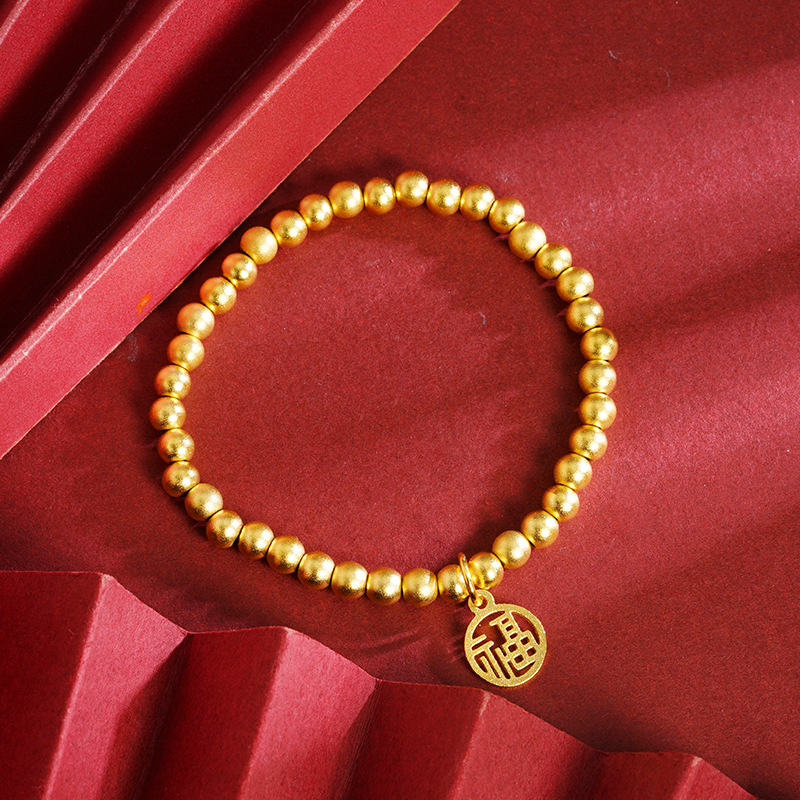 Pulsera de oro de Fu Sha Chao Guo brillante Yiwu joyería al por mayor cobre chapado en oro preservación de color fábrica al por mayor viento de China