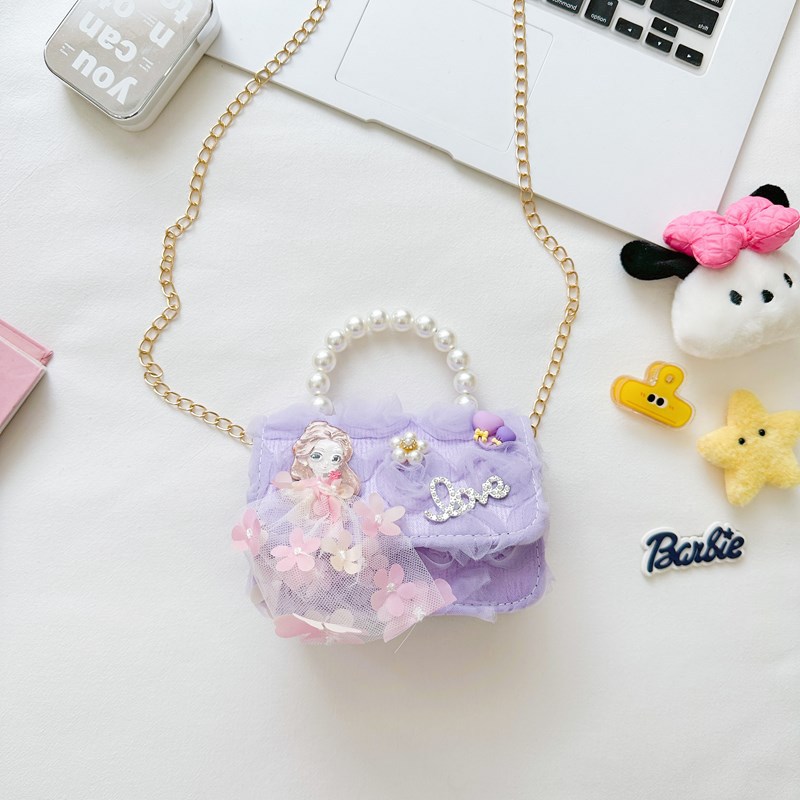 Bolsas de perlas de aire extranjero, bolsas de hombro de moda coreana, bolsas de hombro para niñas 2024 nuevas cadenas de comercio exterior bolsas para niños