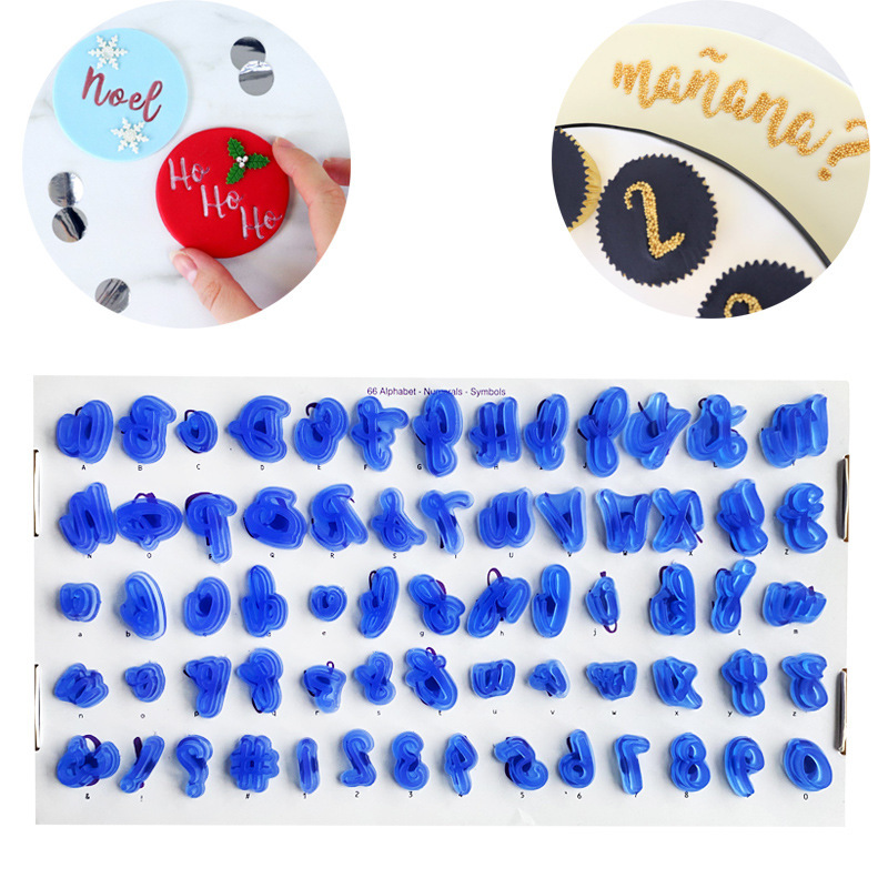 New style box packaging uppercase and lowercase cursive English letters, number and symbol sugar flower stamping mold, stamping flower mold
