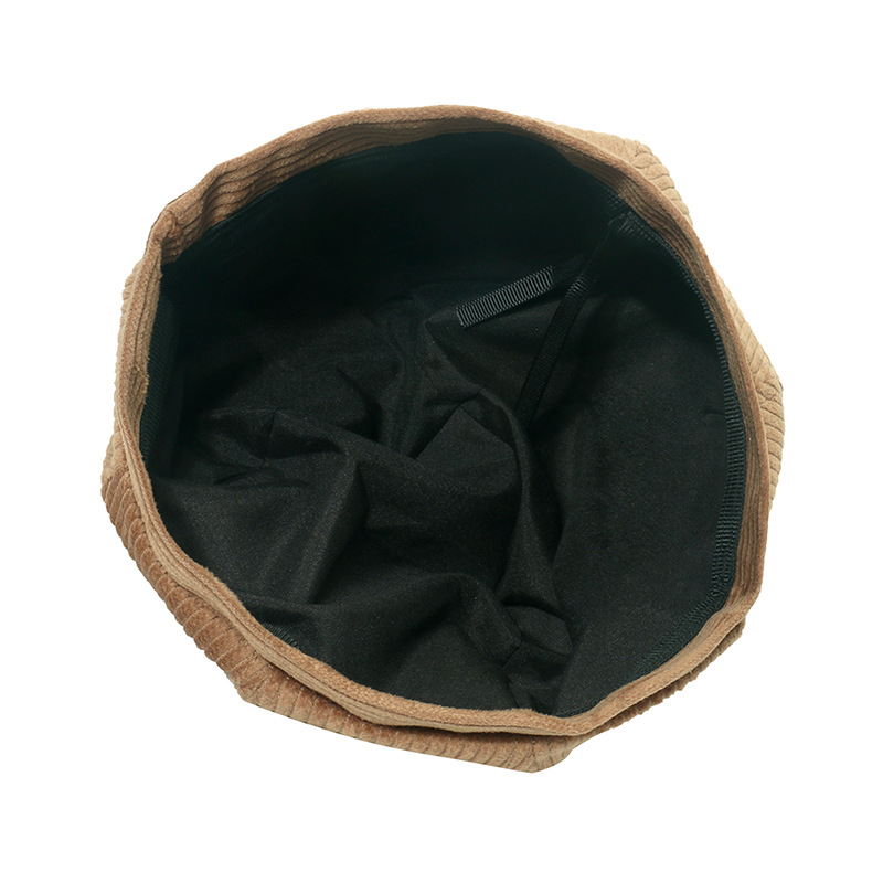 Béret en velours côtelé pour femmes en automne et en hiver, nouvelle casquette de journal de peintre britannique chaude et polyvalente pour enfants,_voghion.com