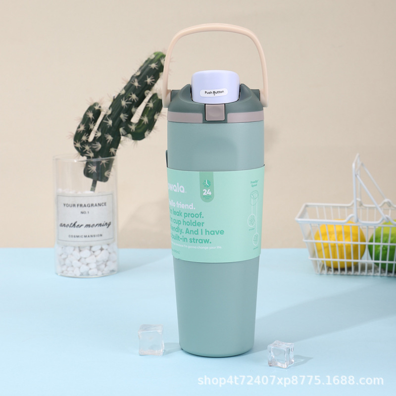 新款创意owala运动水杯简约304不锈钢保温杯户外30oz弹跳水果杯|undefined