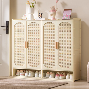 Cream Style Arc Door Shoe Cabinet Living Room Household Entrance Entrance Doorway Multi-Layer Shoe Rack Dormitory Storage Cabinet Storage