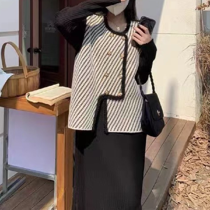 秋と冬の新しいスタイルのイミテーションミンクベルベットスタイルの女性用ベスト、ニットカーディガン、ゆったりとしたファッショナブルなベスト、レイヤードトップ、トレンディ|undefined