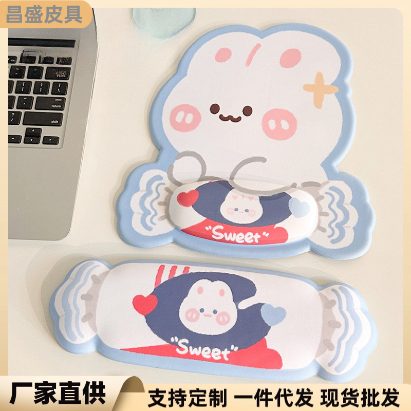 Original caramelo conejo alfombrilla de ratón teclado bandeja de silicona Oficina almohadilla de muñeca engrosada almohadilla de muñeca cómoda protección de la mano antideslizante